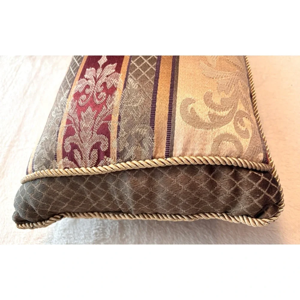 Vtg Croscill Dover Manor Townhouse Decorative Pillow Gold Green Burgundy 15x11